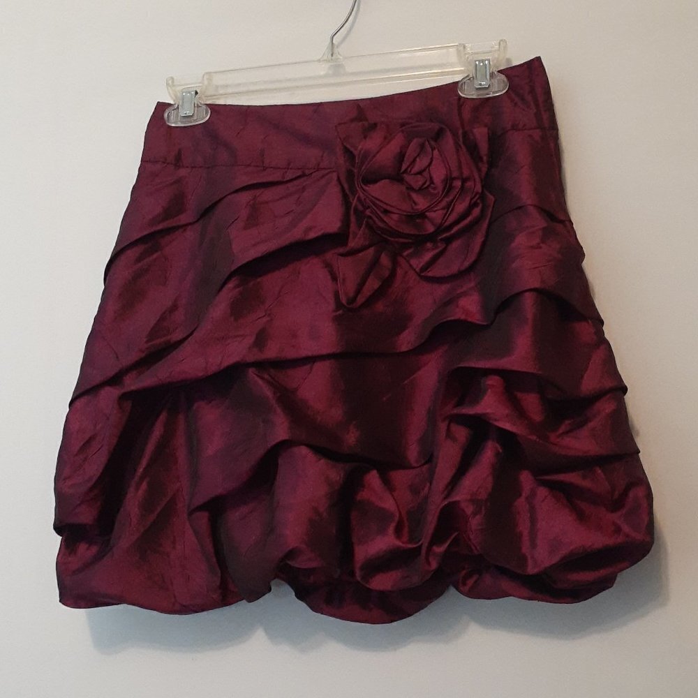 GIRL'S 2-HIP BY WRAPPER Iridescent Satin Purple Party Dress; Size 14